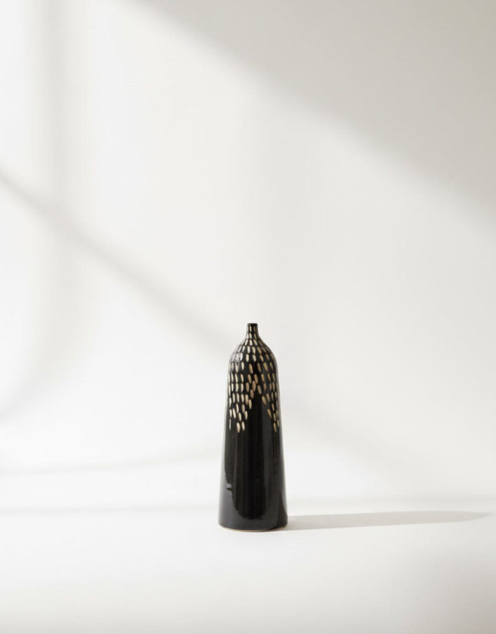 Black Cutwork Ceramic Vase Decor KHAS STORES 