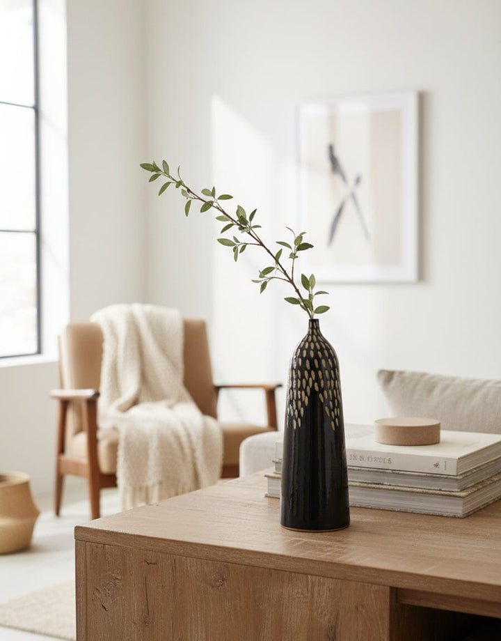 Black Cutwork Ceramic Vase Decor KHAS STORES 