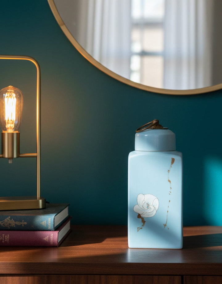 Blue Ceramic Jar Decor KHAS STORES 