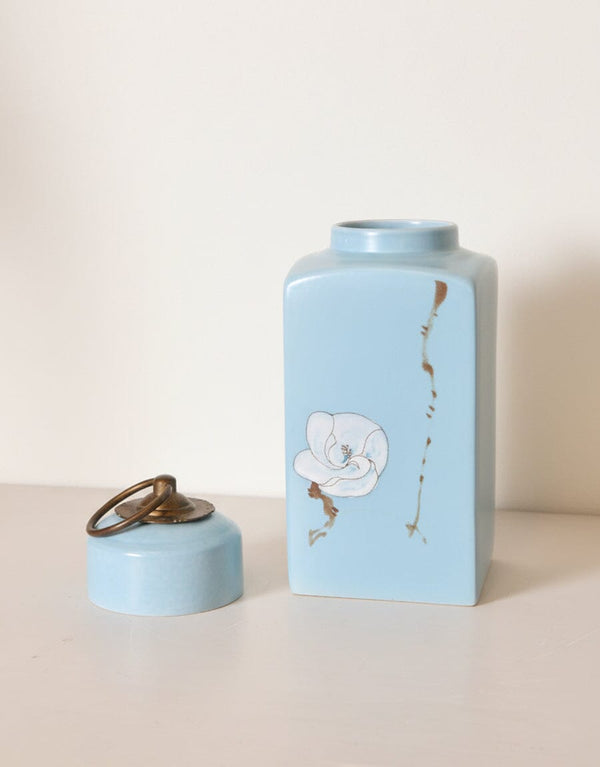 Blue Ceramic Jar Decor KHAS STORES 