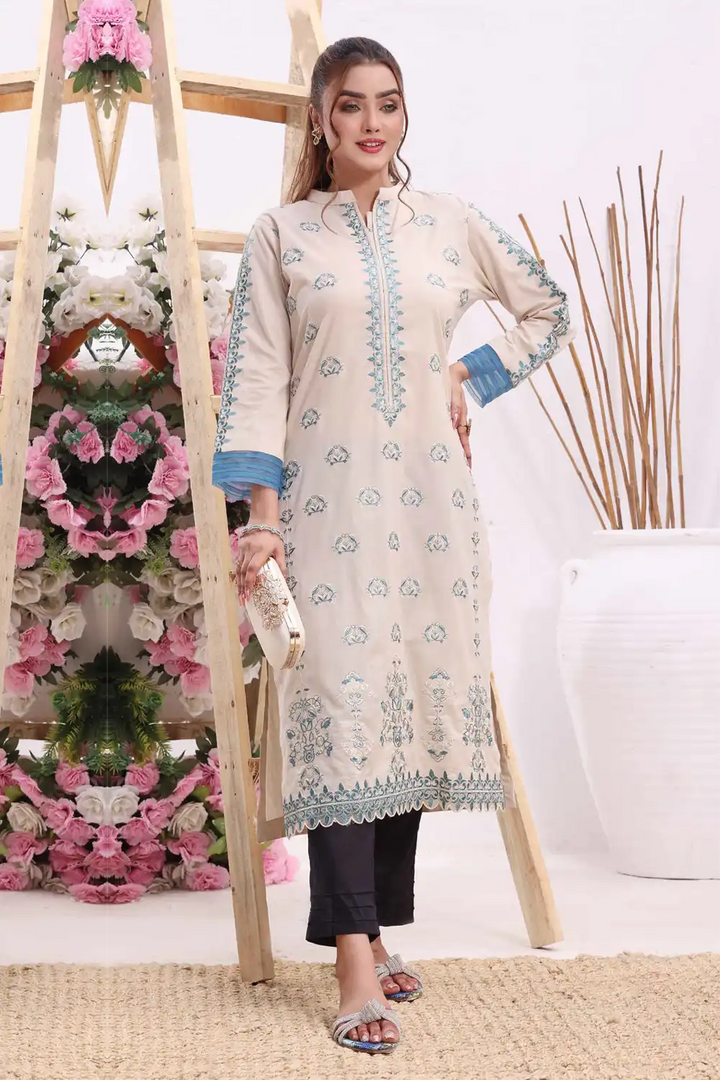 Embroidered Lawn Stitched Shirt DRLE-1990 Embroidered KHAS STORES 