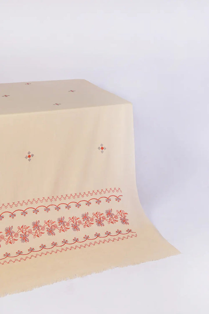 Embroidered Shawl-1 Off White Apparel & Accessories KHAS STORES 