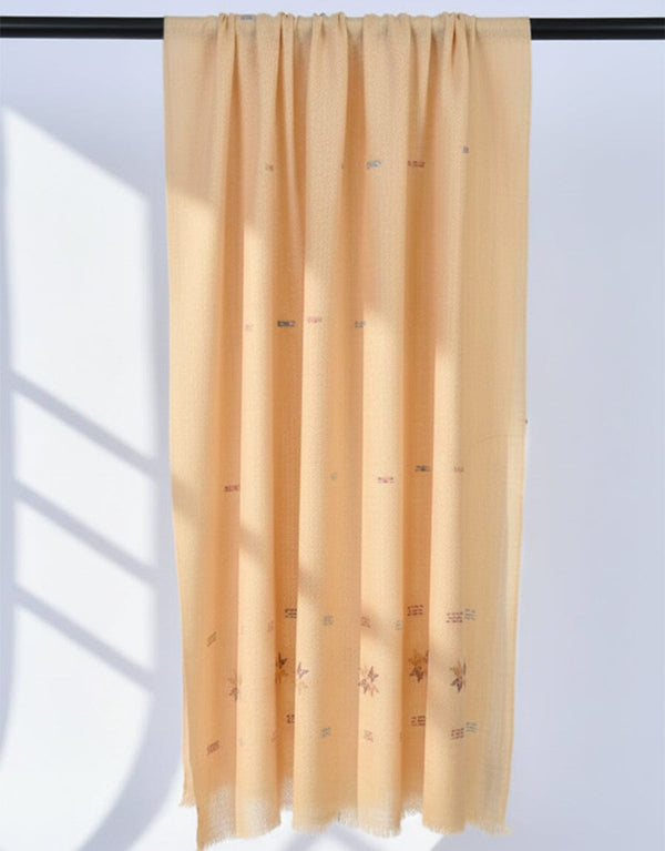 Khaddi Embroidered Shawl-05 Light Brown Apparel & Accessories KHAS STORES 