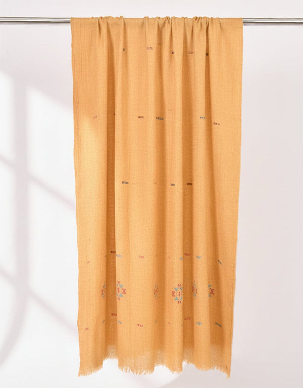 Khaddi Embroidered Shawl-11 Brown Apparel & Accessories KHAS STORES 