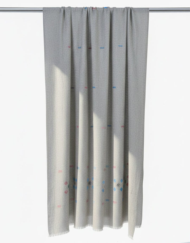 Khaddi Embroidered Shawl-13 Light Grey Apparel & Accessories KHAS STORES 