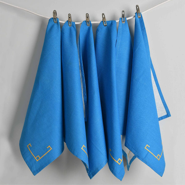 Kitchen Linen REGAL AZURE Kitchen Accessories HOMKITLIN 6 Pcs Napkin Set 