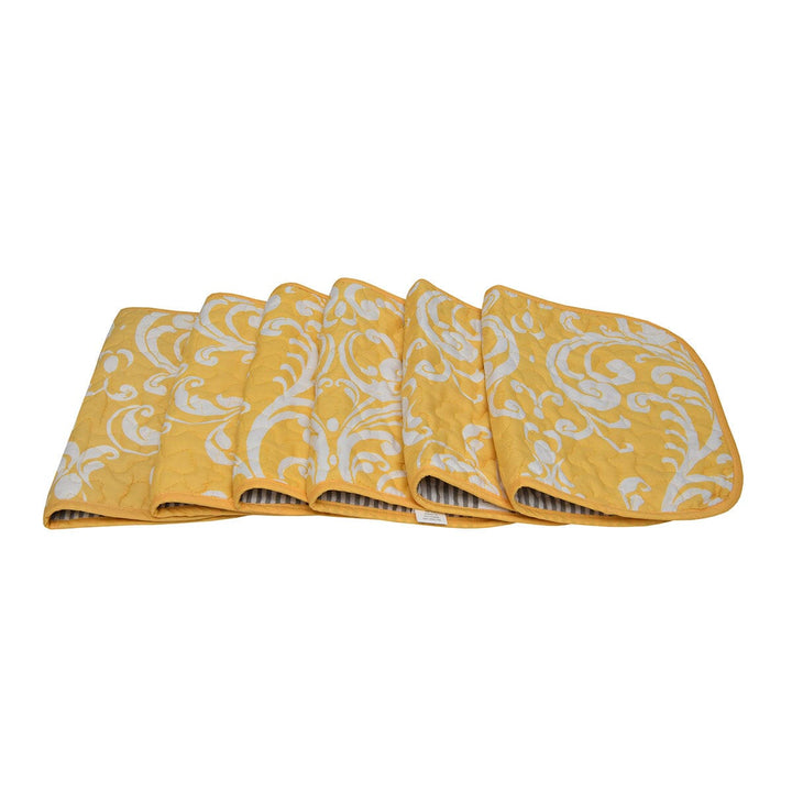 Kitchen Linen SARIQ YELLOW Kitchen Accessories HOMKITLIN 6 Pcs Napkin Set 