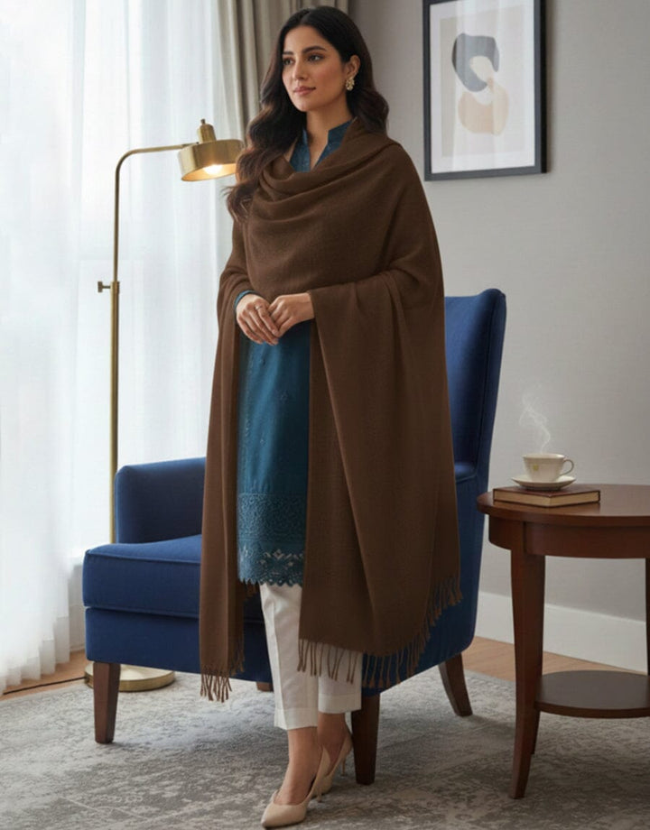 Plain Shawl-Chocolate Apparel & Accessories KHAS STORES 
