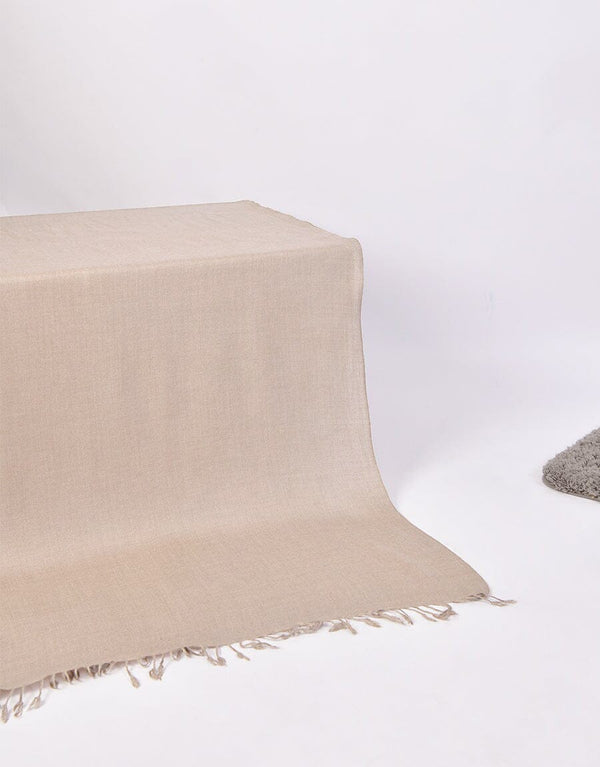 Plain Wool Shawl Beige Apparel & Accessories KHAS STORES 