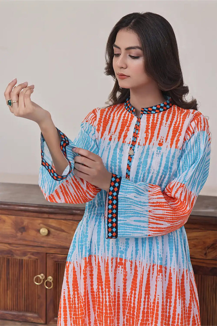 Printed Lawn Stitched Shirt DR-2542 Printed KHAS STORES 