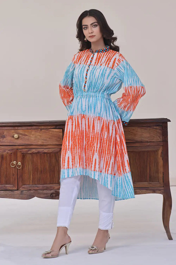 Printed Lawn Stitched Shirt DR-2542 Printed KHAS STORES 