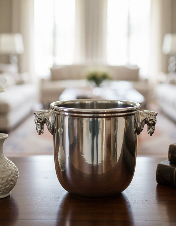 Silver Horse-Handle Ice Bucket Decor KHAS STORES 