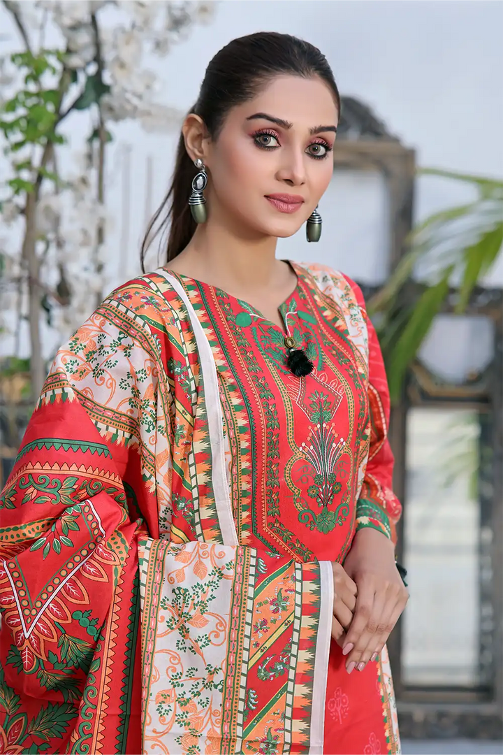 Stitched Printed Lawn Shirt and Dupatta KSD-2515 Printed KHAS STORES 