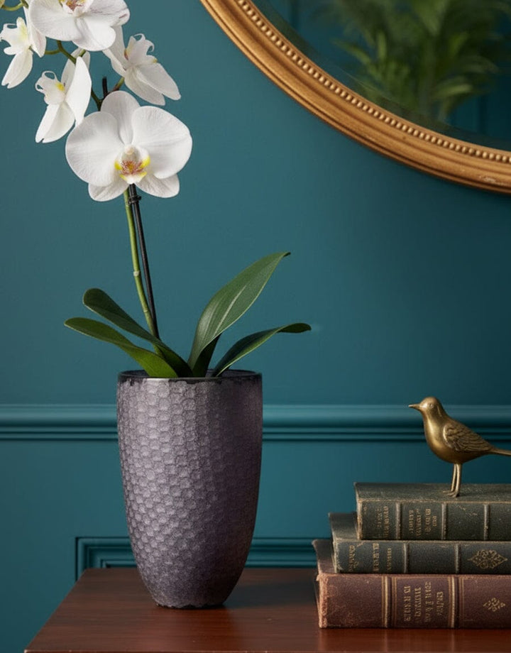 Textured Purple Glass Vase Decor KHAS STORES 