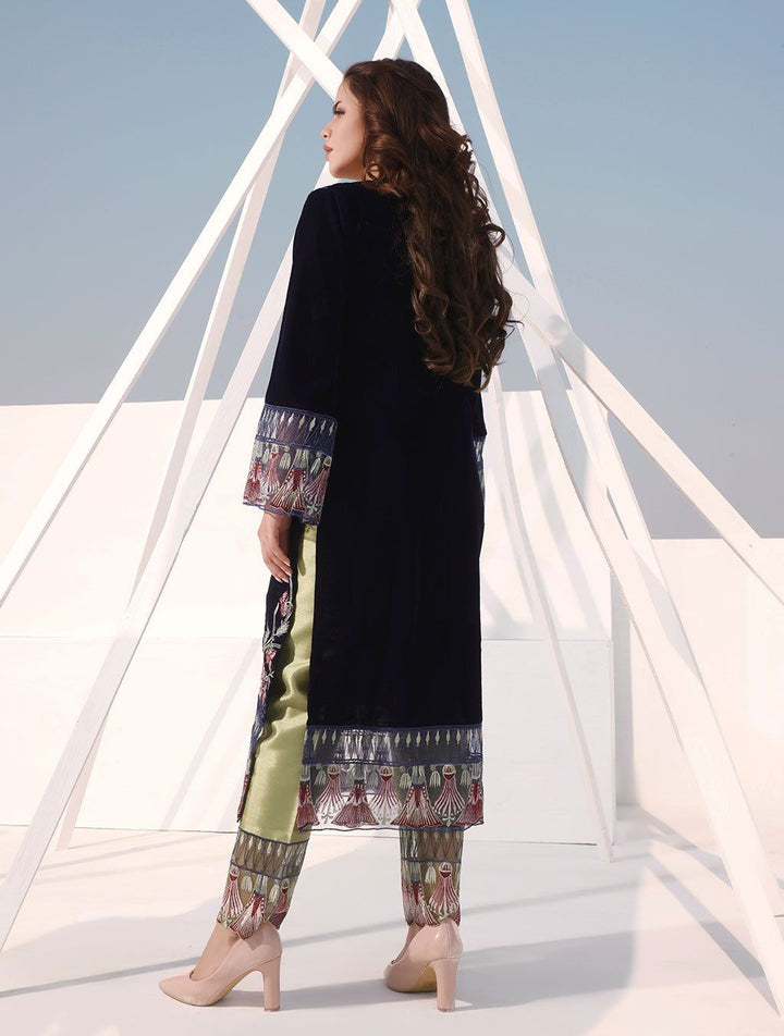 2 Pcs Embroidered Velvet Suit ERV-171 Luxury Velvet FASSTILAD 