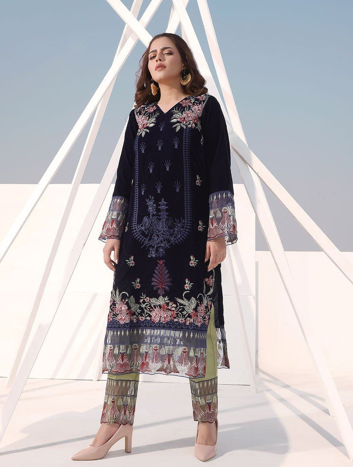 2 Pcs Embroidered Velvet Suit ERV-171 Luxury Velvet FASSTILAD S 