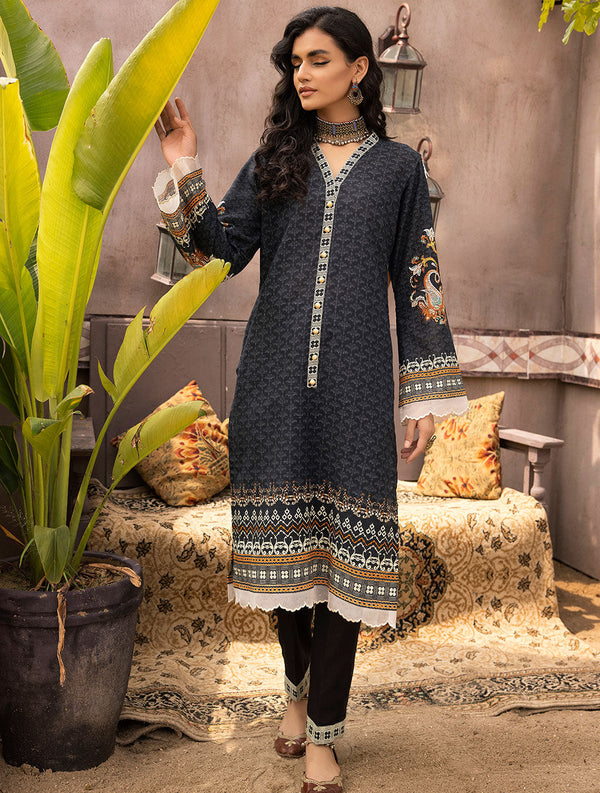 2 Piece Unstitched Khaddar Suit RKT-1513 Winter 2022 Vol III KHAS STORES 