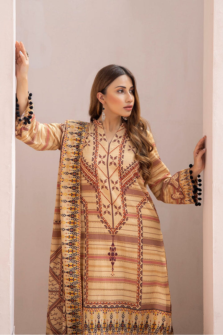 3 Pcs unstitched Khaddar SUIT KKH-2203 KHAS STORES 