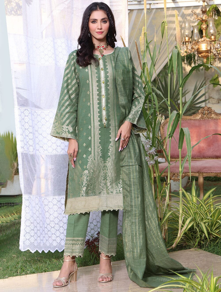 3 Piece Unstitched Jacquard Suit KJE-1590 Dresses KHAS STORES 
