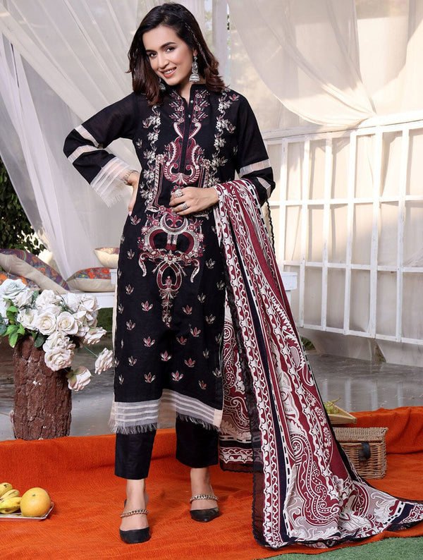 3 Piece Unstitched Khaddar Suit KKE-1570 Dresses KHAS STORES 