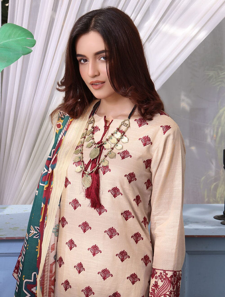3 Piece Unstitched Khaddar Suit KKE-1571 Dresses KHAS STORES 