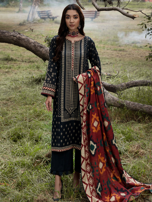 3 Piece Unstitched Khaddar Suit KKH-1484 Winter 2022 Vol II KHAS STORES 