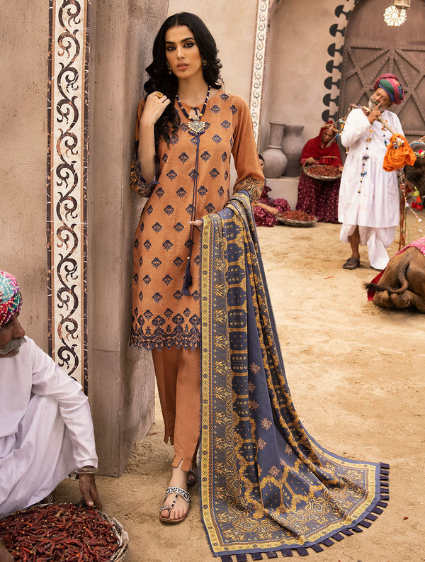 3 Piece Unstitched Khaddar Suit KKS-1506 KHAS STORES 