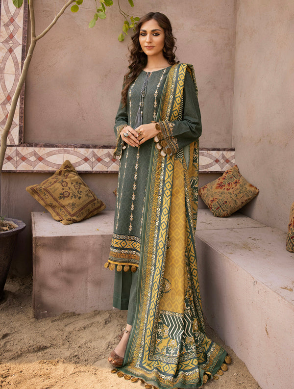 3 Piece Unstitched Khaddar Suit KKS-1508 KHAS STORES 