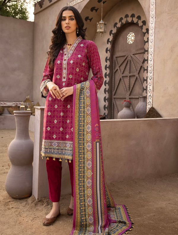 3 Piece Unstitched Khaddar Suit KKS-1522 KHAS STORES 