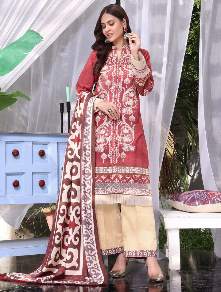 3 Piece Unstitched Khaddar Suit KKS-1539 Dresses KHAS STORES 