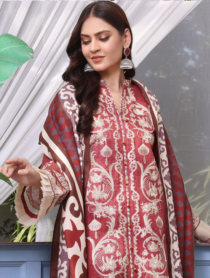 3 Piece Unstitched Khaddar Suit KKS-1539 Dresses KHAS STORES 