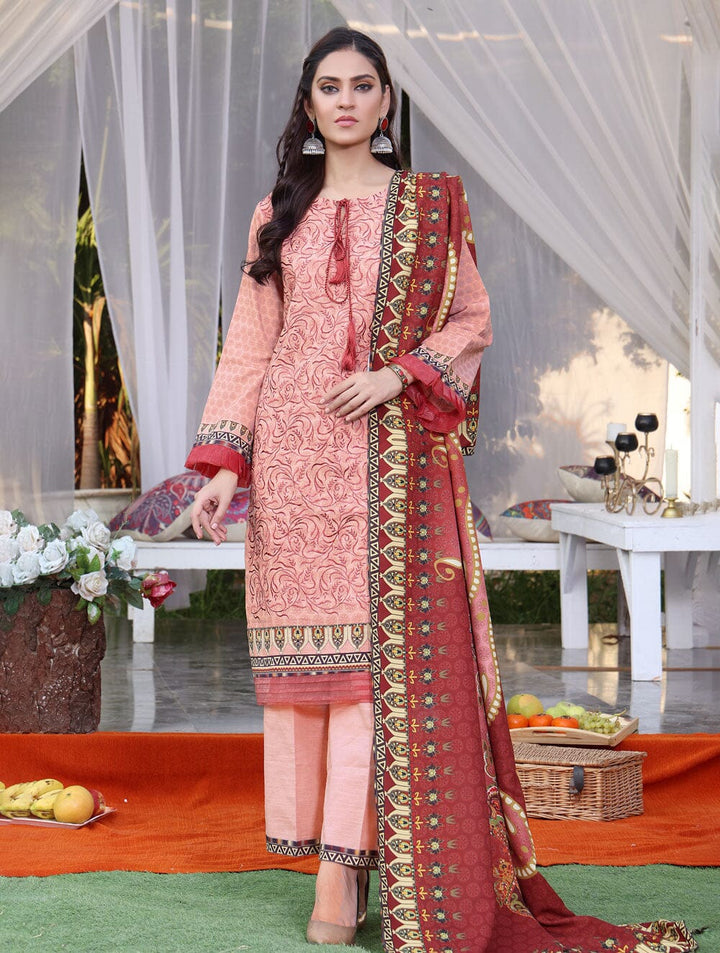 3 Piece Unstitched Khaddar Suit KKS-1543 Dresses KHAS STORES 
