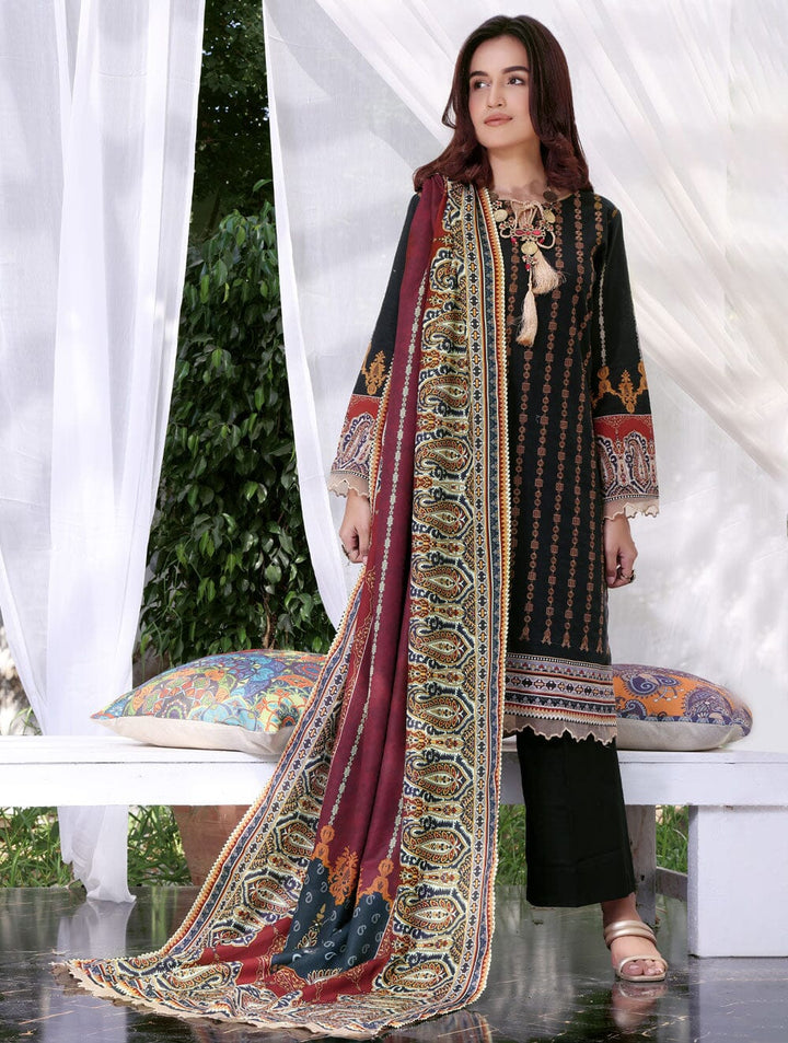 3 Piece Unstitched Khaddar Suit KKS-1545 Dresses KHAS STORES 