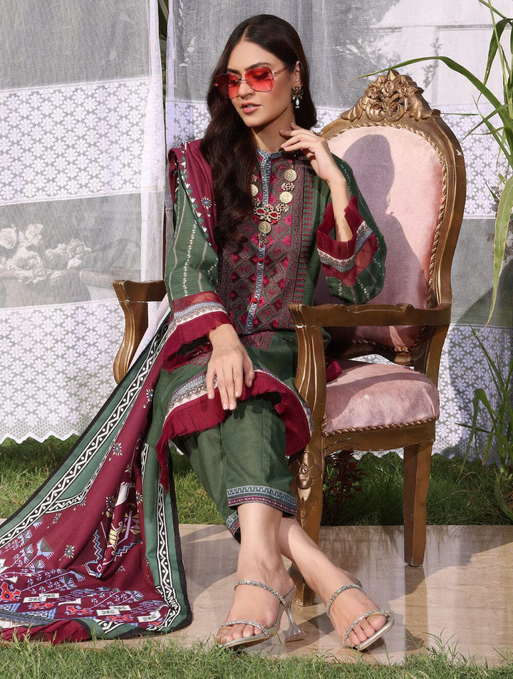 3 Piece Unstitched Khaddar Suit KKS-1547 Dresses KHAS STORES 