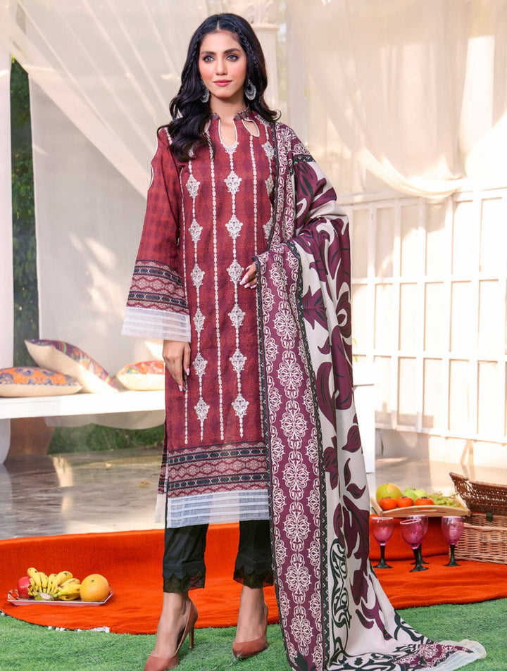 3 Piece Unstitched Khaddar Suit KKS-1548 Dresses KHAS STORES 
