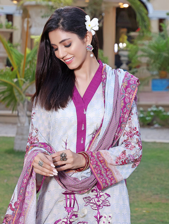 3 Piece Unstitched Lawn Suit KL-1366 Khas Lawn 22 - Volume 9 (Sawera) FASUNSLAD 