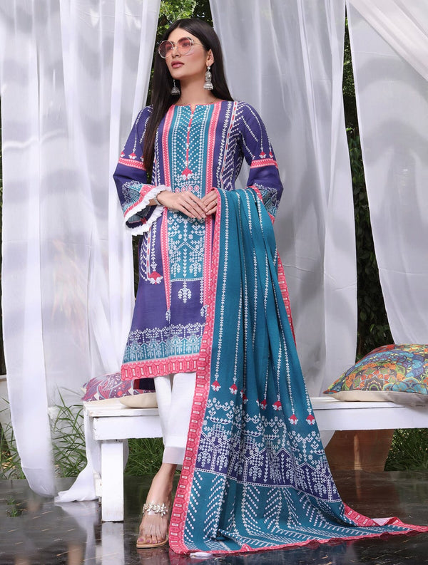 3 Piece Unstitched Suit KKH-1536 Dresses KHAS STORES 