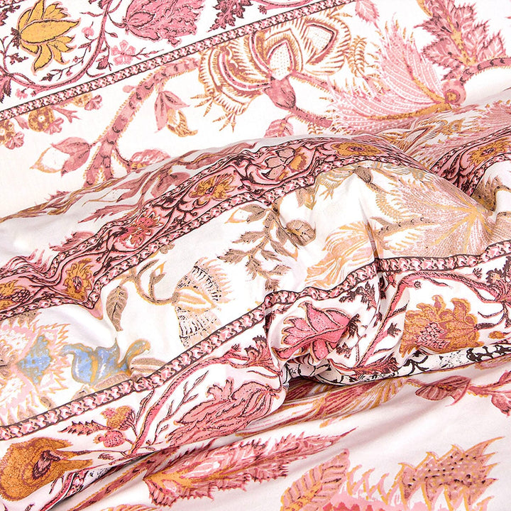 BED SHEET FLORAL BORDERS- King PRINTED RANGE 180 TC HOMBEDROO 