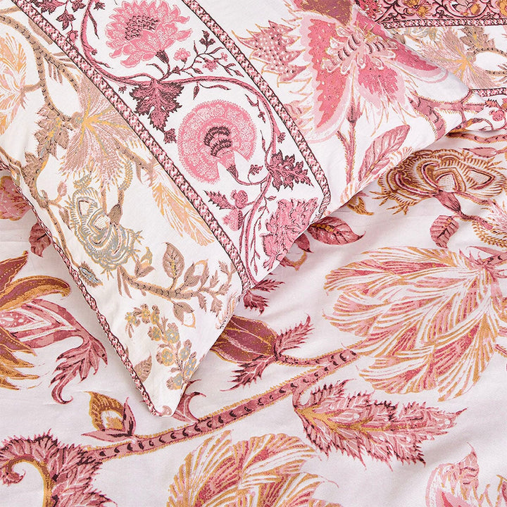 BED SHEET FLORAL BORDERS- King PRINTED RANGE 180 TC HOMBEDROO 