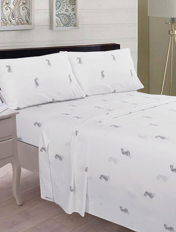 BED SHEET SW-24078 King Printed Range 144 TC HOMBEDROO 