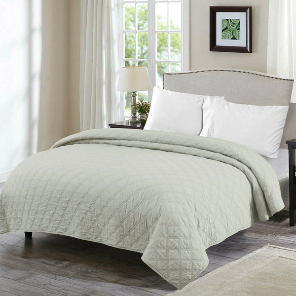 BED SPREAD COVER LET GREY - 90X94'' HOMBEDCLU 