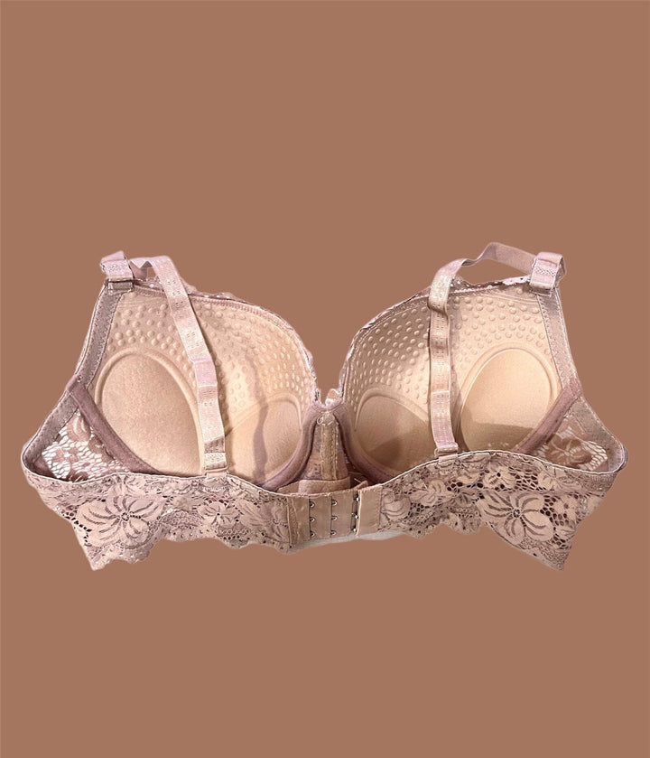 Black Floral Lacy Padded Bra Espicopink 