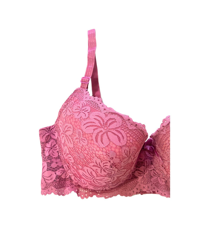 Black Floral Lacy Padded Bra Espicopink 
