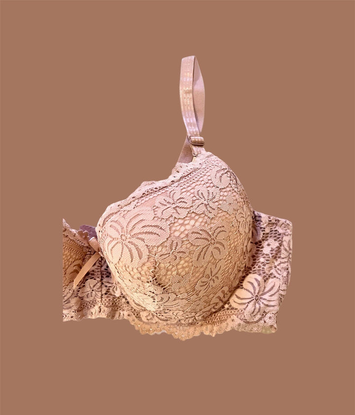 Black Floral Lacy Padded Bra Espicopink 