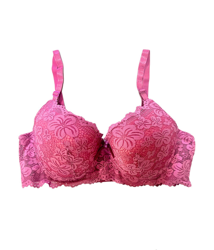 Black Floral Lacy Padded Bra Espicopink 