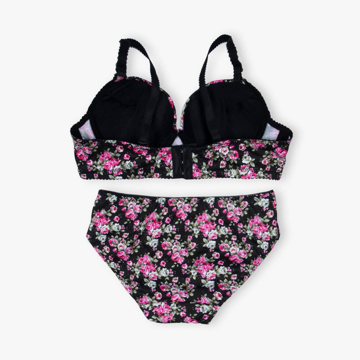 Black Floral Padded Set Espicopink 