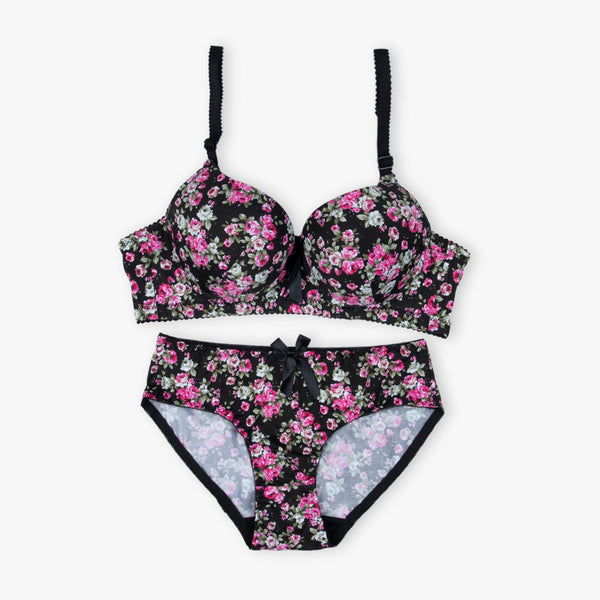 Black Floral Padded Set Espicopink 