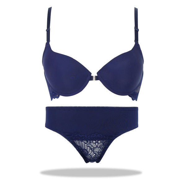 Blue Marshmallow Padded Set Bra and Panty Sets Espicopink 32B Blue 