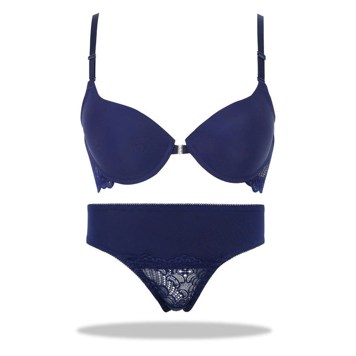 Blue Marshmallow Padded Set Bra and Panty Sets Espicopink 32B Blue 
