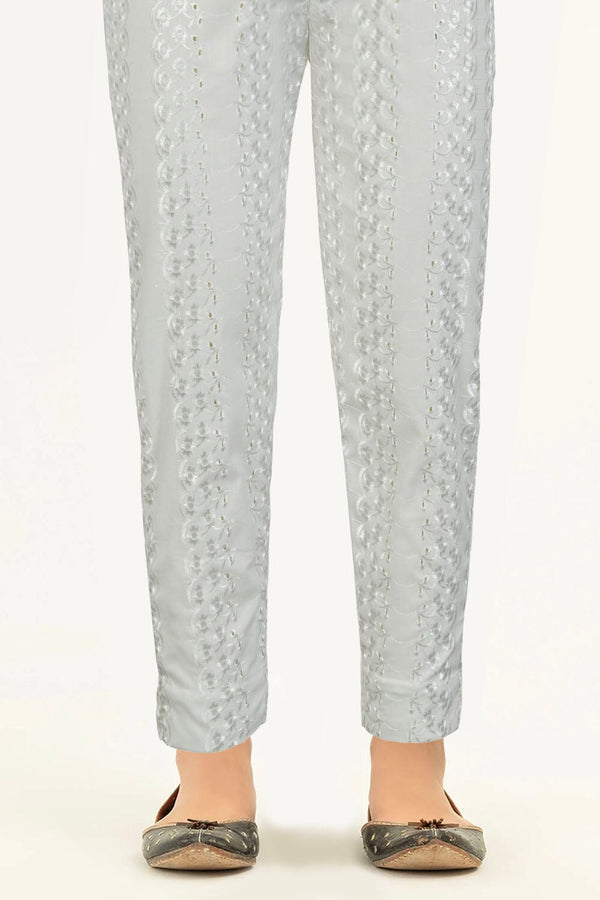 Embroidered TROUSER TE-014 CREAM Women Bottoms FASSTILAD 